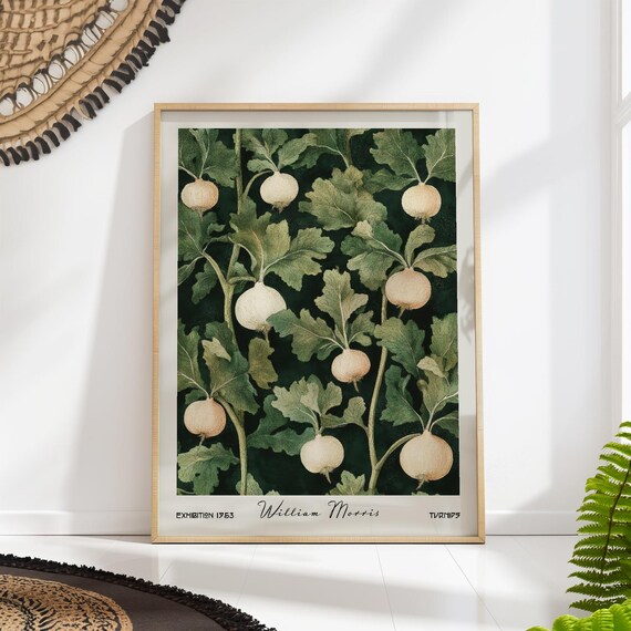 Turnip Kitchen Print William Morris Botanical Vintage Wall Art Cooking Decor Printed On Luxury Paper