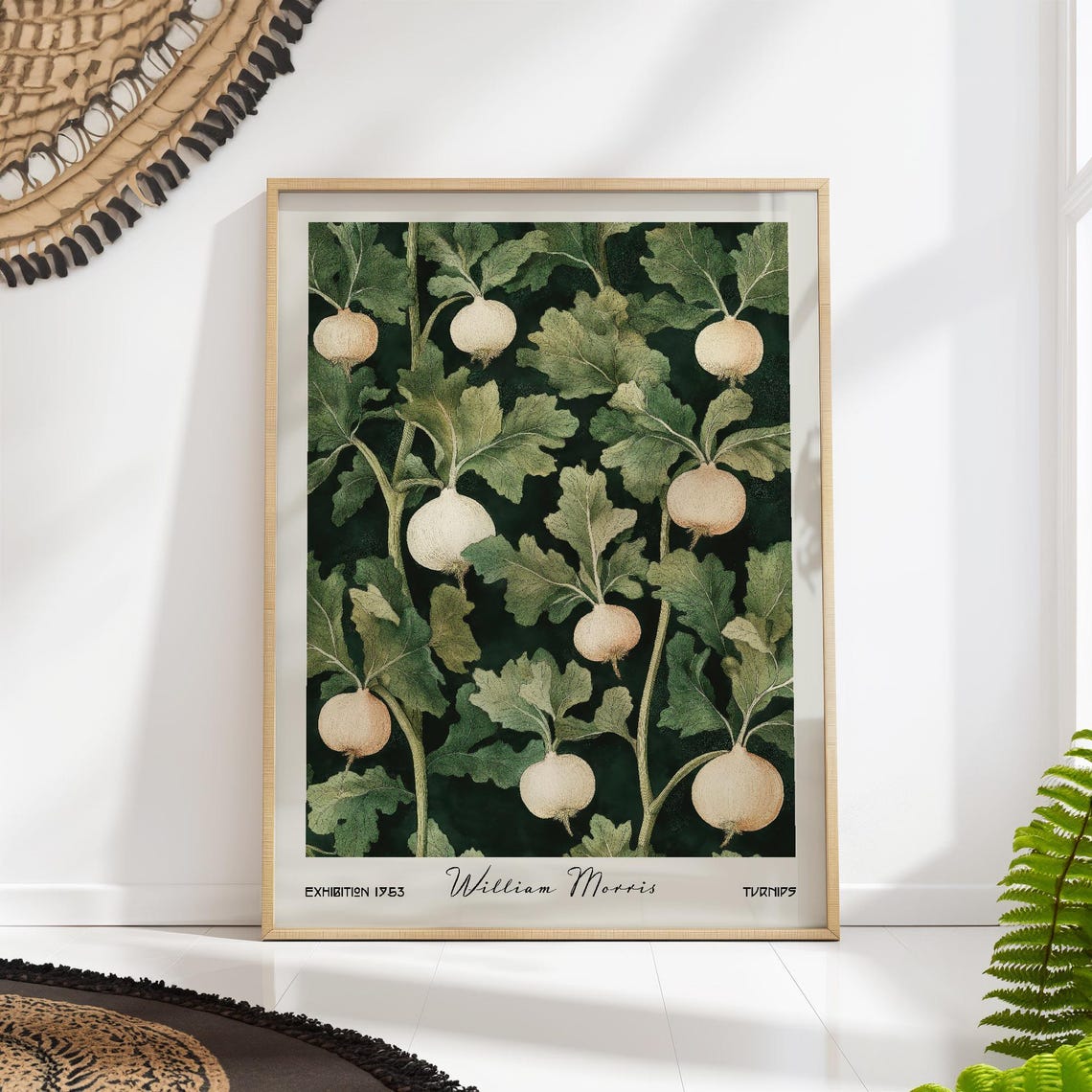 William Morris Turnip Botanical Garden Vintage Exhibition Poster