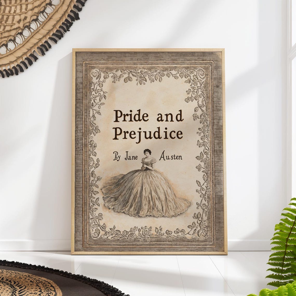 Pride and Prejudice Jane Austen Vintage Regency Book Cover Poster