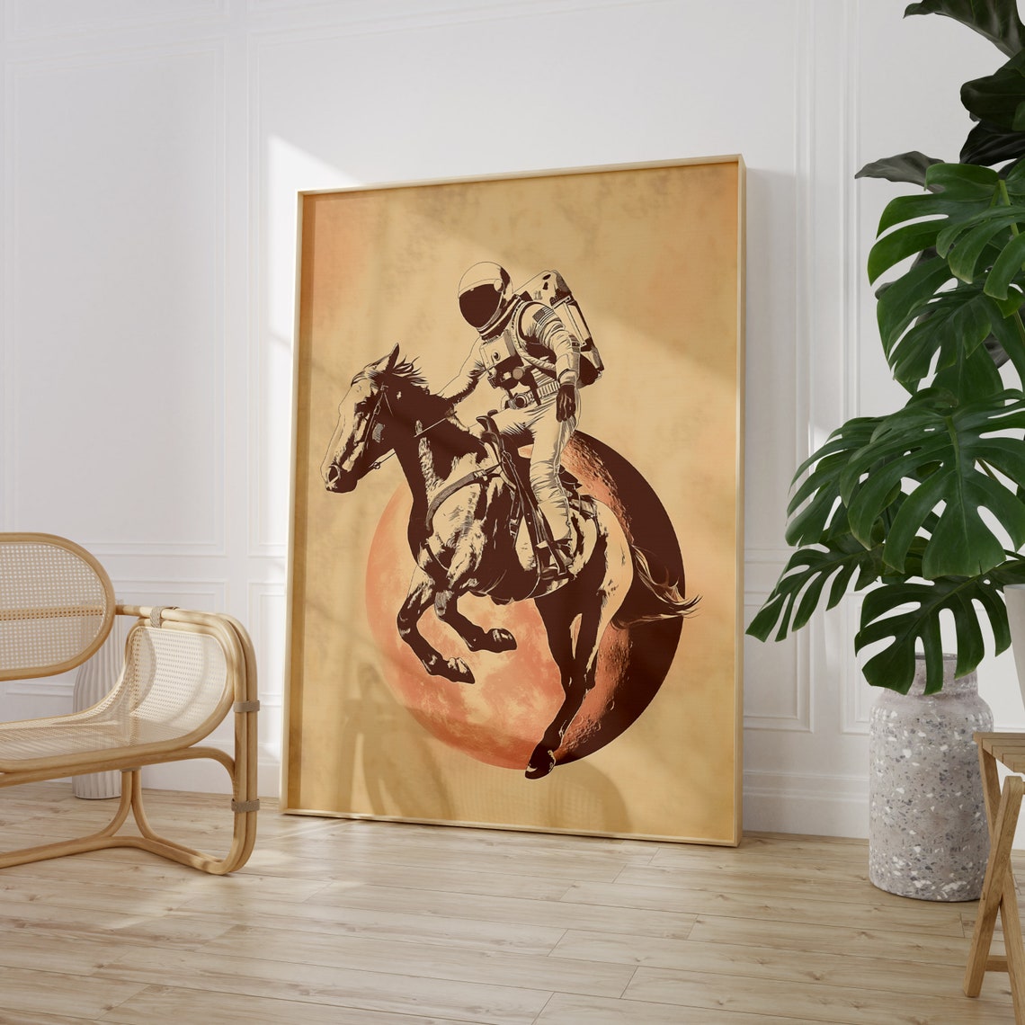 Rodeo Astronaut Print Space Cowboy Poster Bucking Bronco Wall Art Printed On Luxury Paper - Image 2