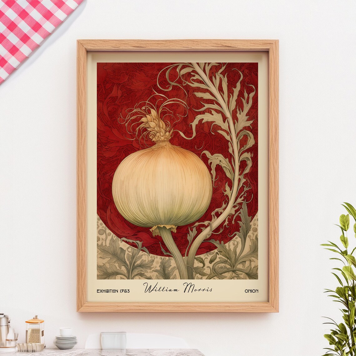 Onion Kitchen Art Print, William Morris Botanical