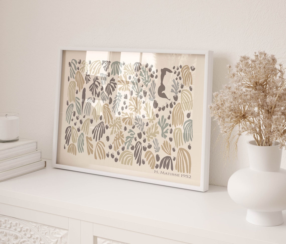 Henri Matisse Earth Tone Leaf Pattern 1952 Neutral Cutout Poster - Image 2