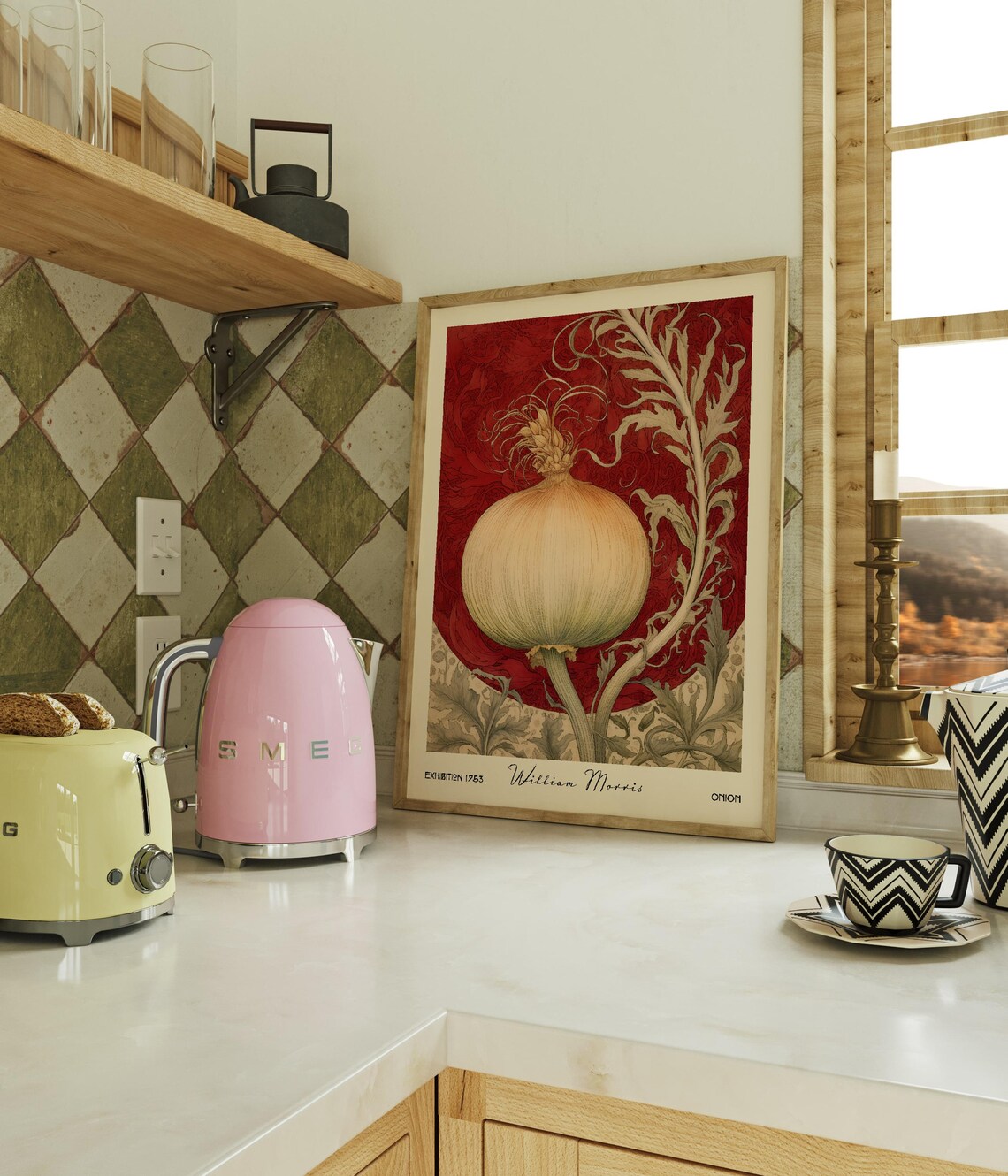 Onion Kitchen Art Print, William Morris Botanical - Image 3