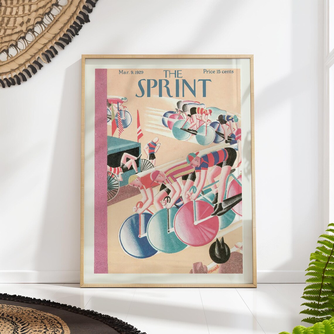 The Sprint March 9 1929 Cycling Race Vintage Cover Art Sports Poster