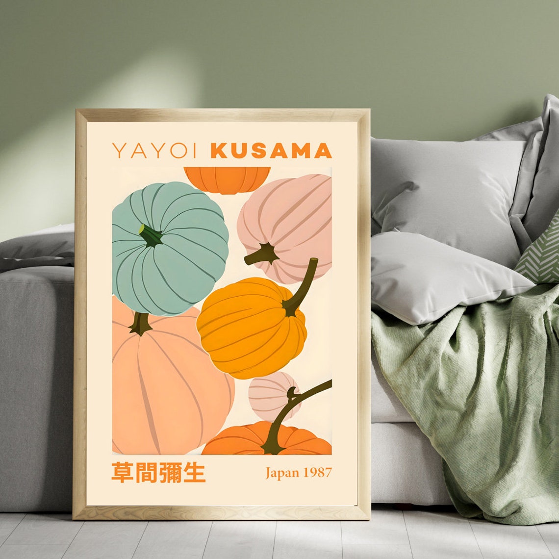 Yayoi Kusama Pumpkin Pattern Japan 1987 Pastel Gourd Art Poster - Image 4