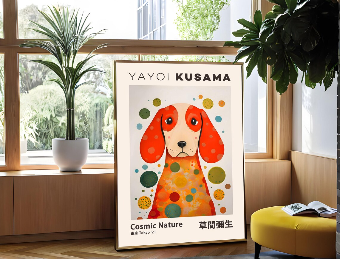 Yayoi Kusama Cosmic Nature Polka Dot Dog Tokyo 2021 Art Poster