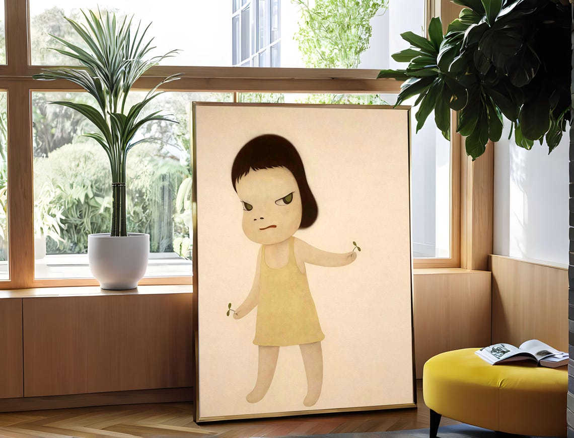 Yoshitomo Nara Sprout the Ambassador Child Holding Seedlings Poster - Image 2