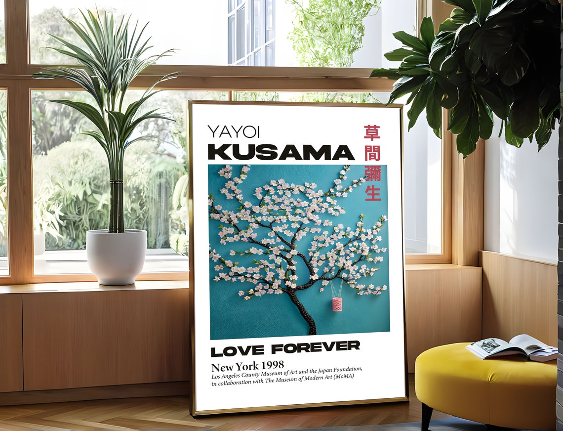 Yayoi Kusama Love Forever 1998 Sakura Blossom Exhibition Poster - Image 4