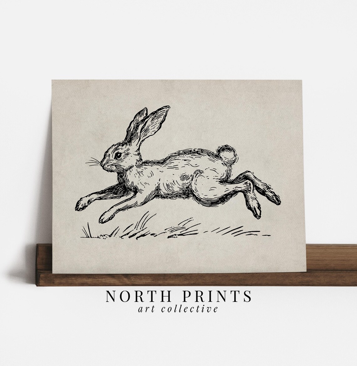Rustic Rabbit Art Print, Neutral Scandinavian Nursery Decor - Image 2