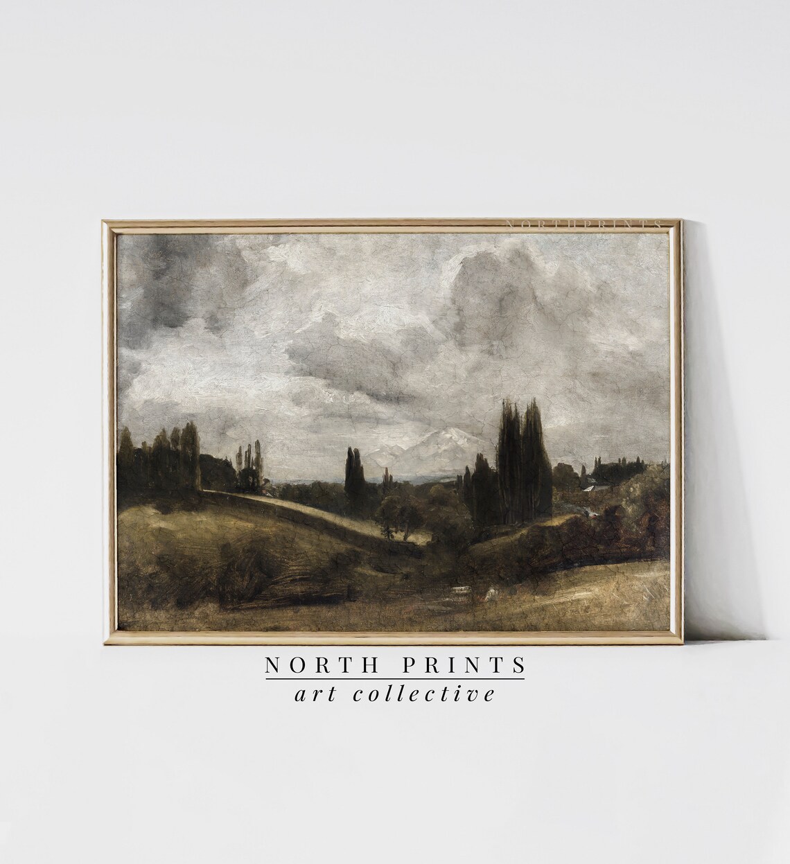 Moody English Countryside Vintage Landscape Art Print - Image 3