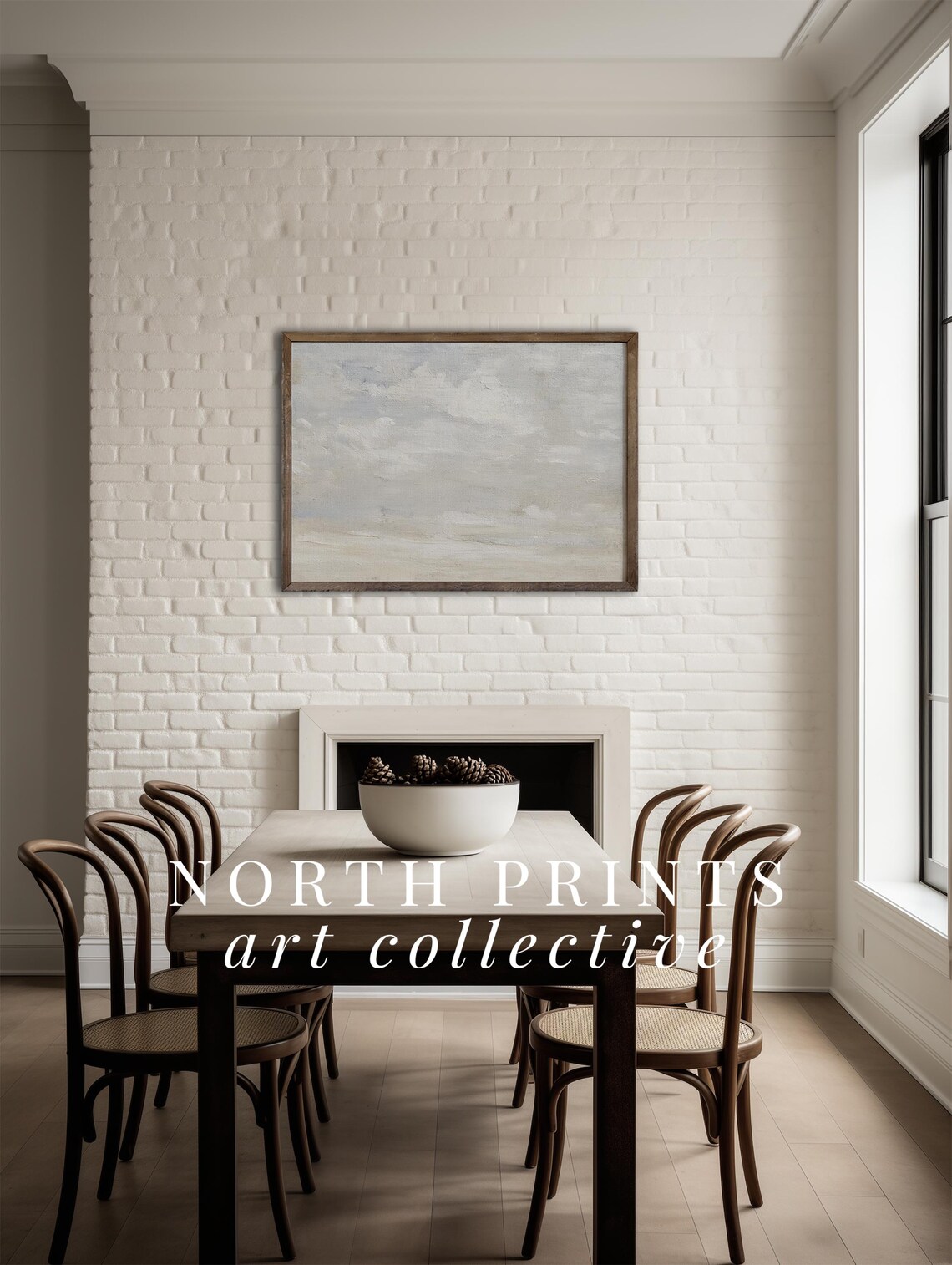 Minimalist Cloudy Landscape Abstract Neutral Calm Gray Haze Poster - Image 4