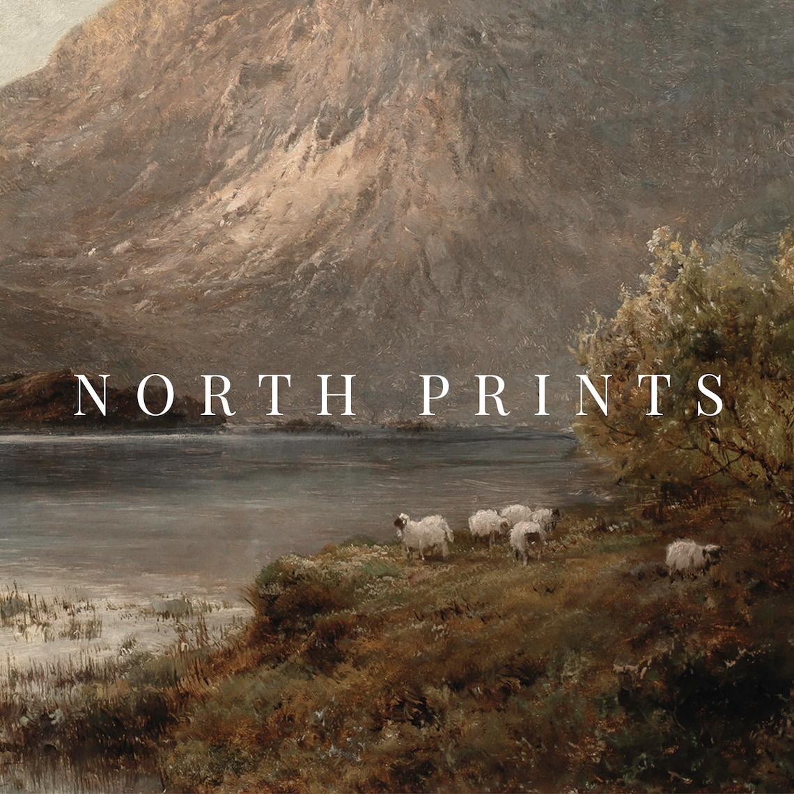 Vintage Lake Landscape Painting, Scotland Highland Print - Image 4