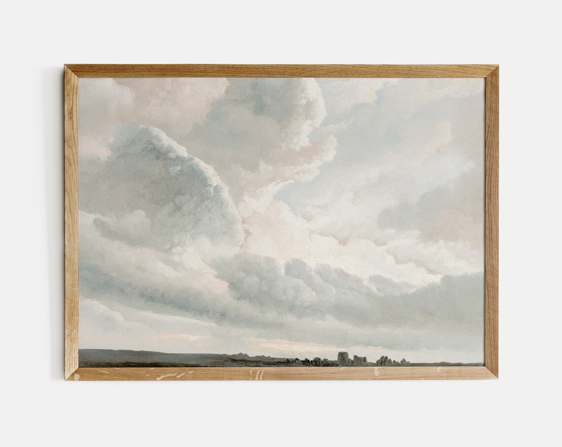 Cloud Oil Painting, French Countryside Nursery Art Print - Image 2