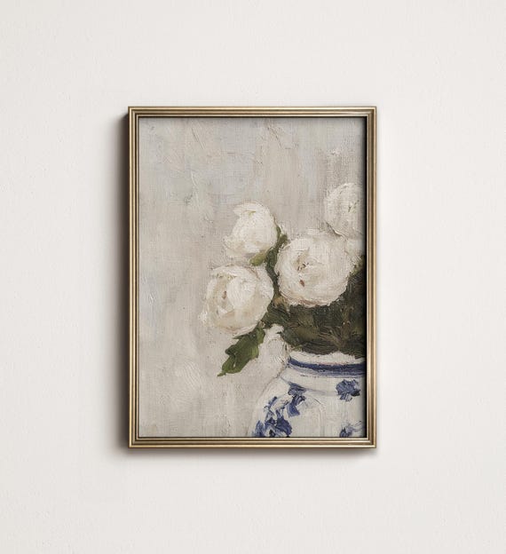 Classic Botanical Floral Art Print, French Country