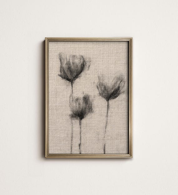 Rustic Tulip Tapestry Art Print, Modern Farmhouse