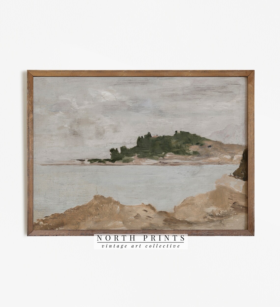 Neutral Coastal Vintage Seascape Art Print - Image 4