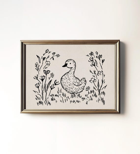 Duck Nursery Minimalist Kids Wall Decor Art Print