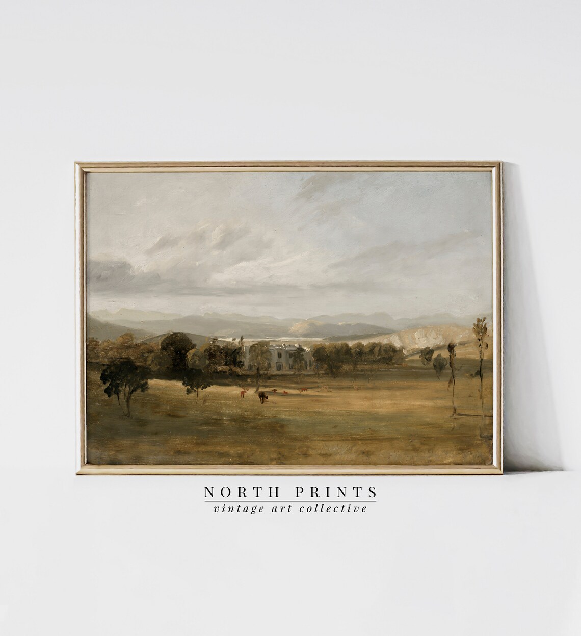 Vintage Oil Painting Country Landscape Art Print