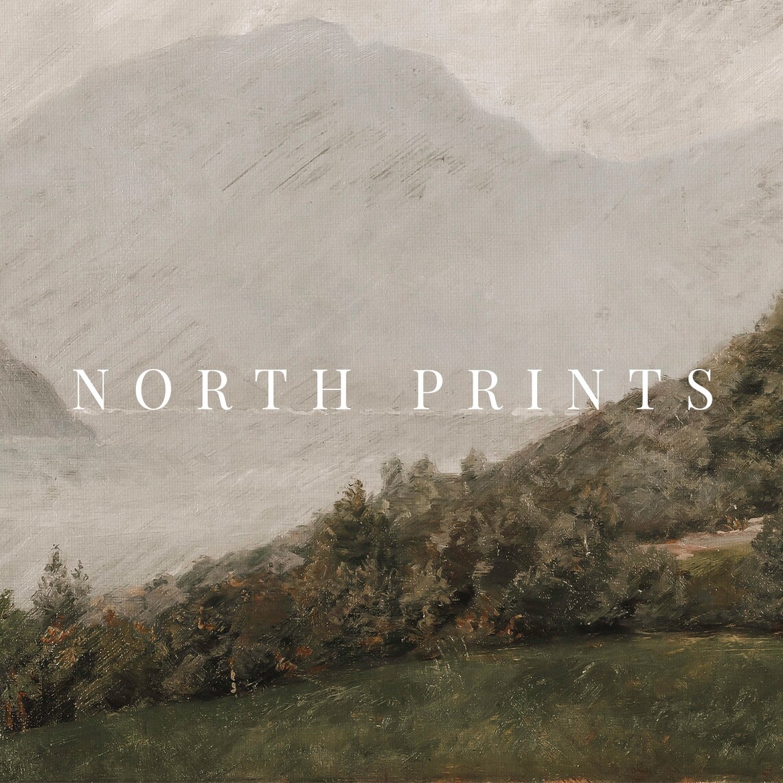 Vintage Lake Painting, Mountain Landscape Art Print - Image 4