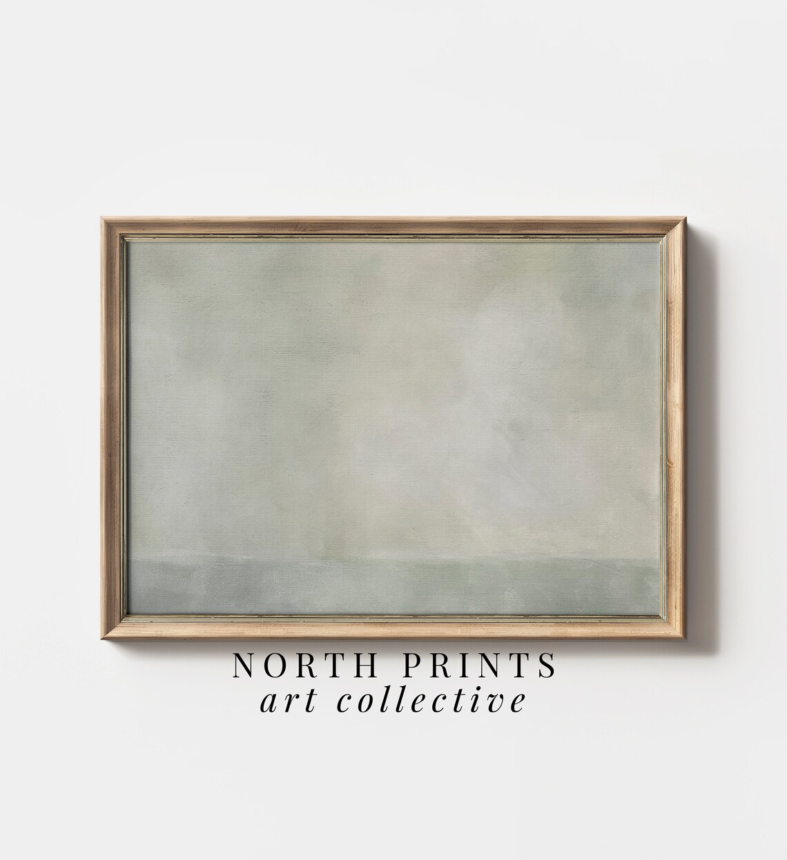 Muted Green Abstract Tonal Painting, Coastal Decor - Image 3