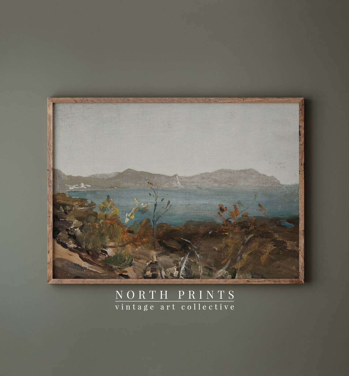 Rustic Lake Vintage Coastal Art Print, Antique Oil Style - Image 4