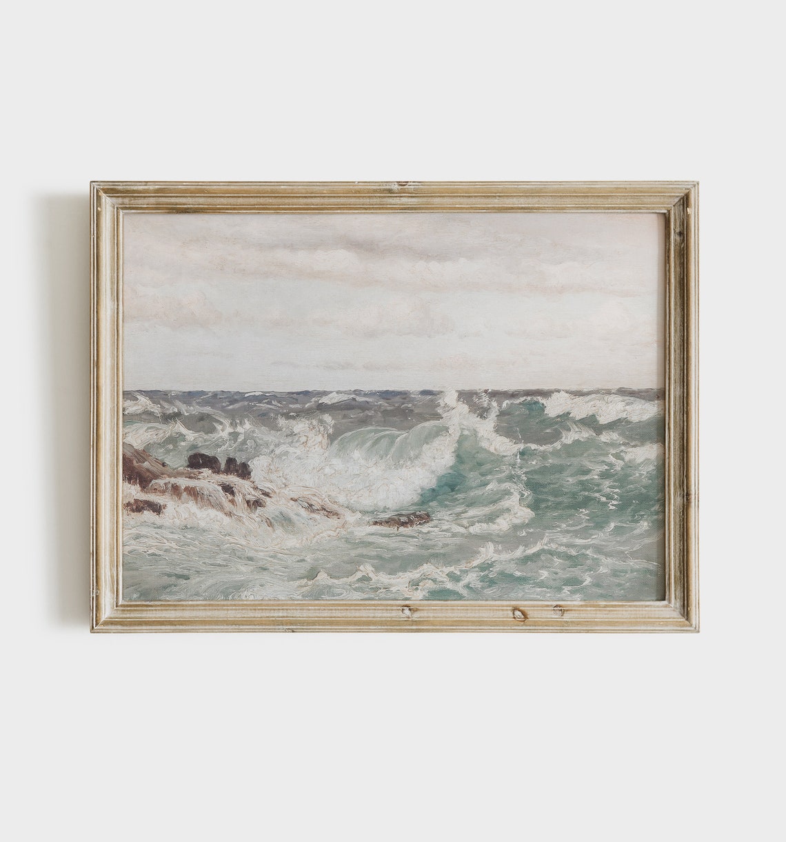 Coastal Vintage Ocean Waves Art Print - Image 4