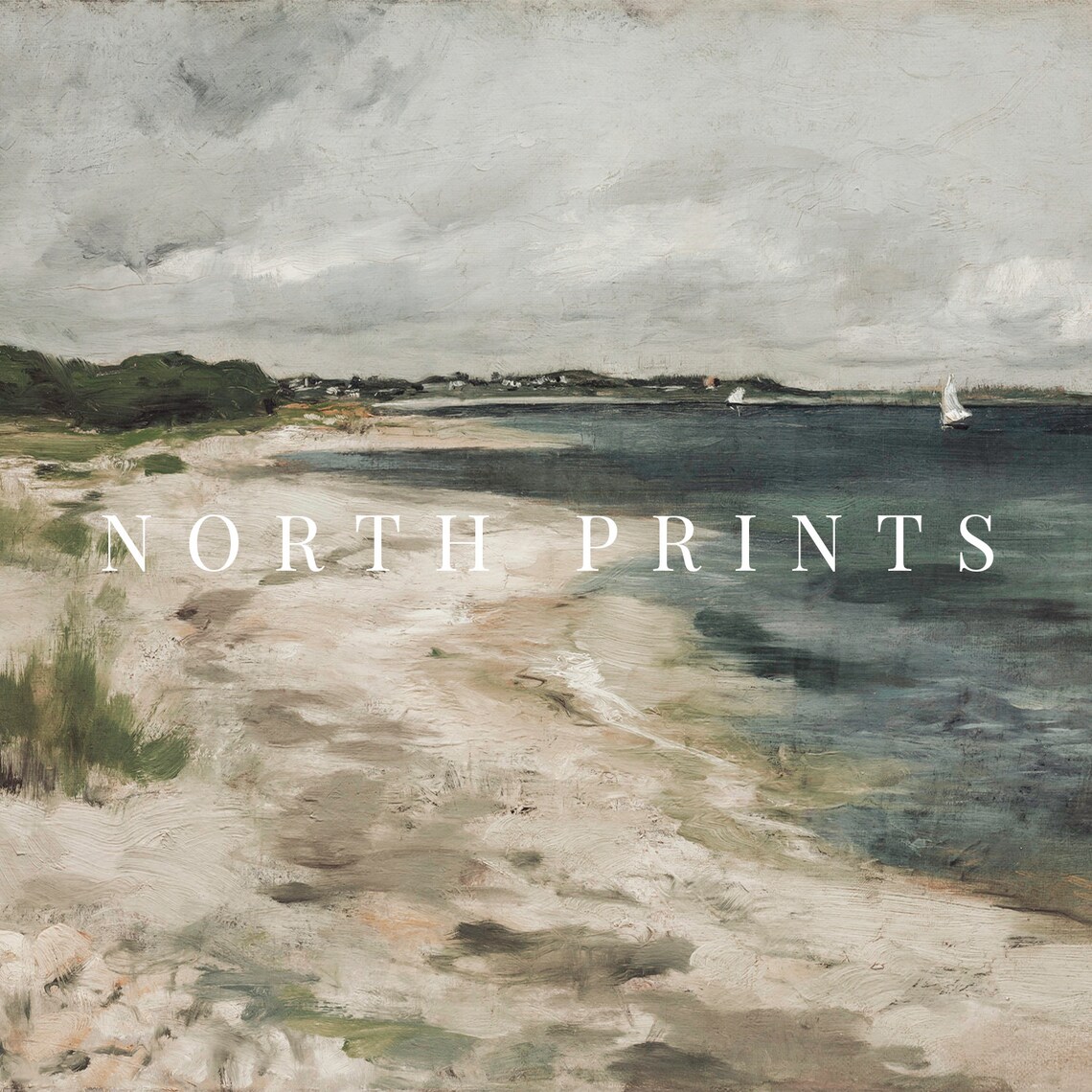 Vintage Coastal Rustic Painting Art Print - Image 2