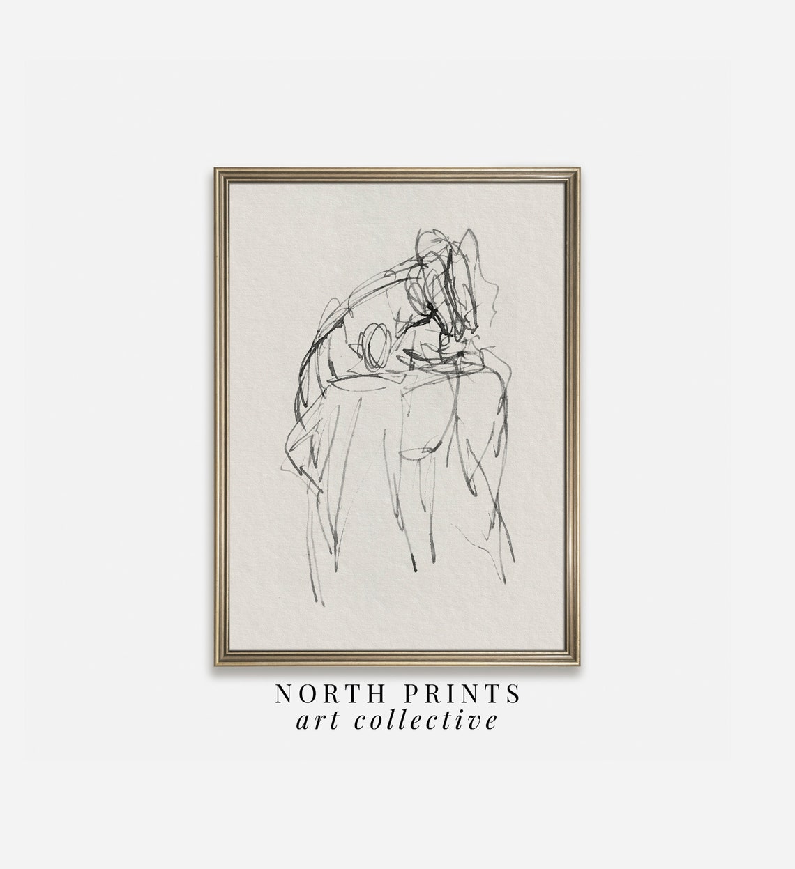 Antique Horse Head Line Sketch Minimalist Equestrian Study Poster - Image 3