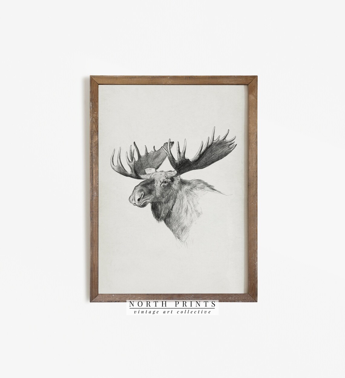 Moose Rustic Sketch Art Print, Cabin Decor - Image 3