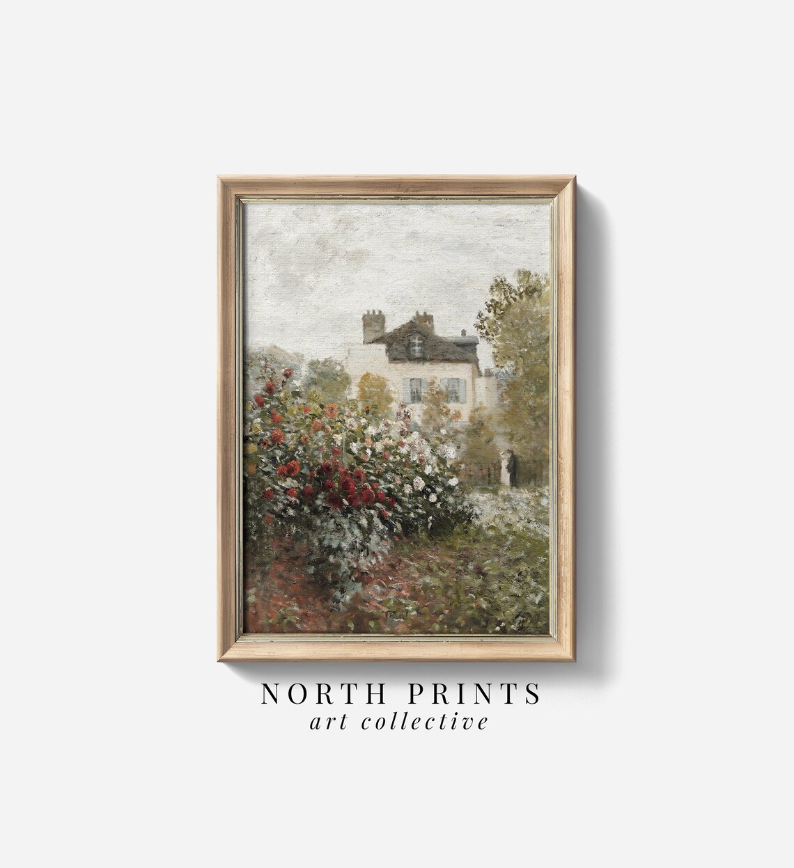 Rose Garden Vintage Painting, English Cottage Art Print - Image 3