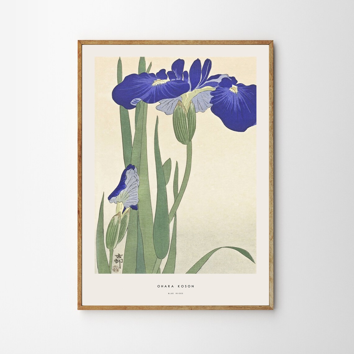 Blue Irises Japanese Print Poster, Ohara Koson - Image 4