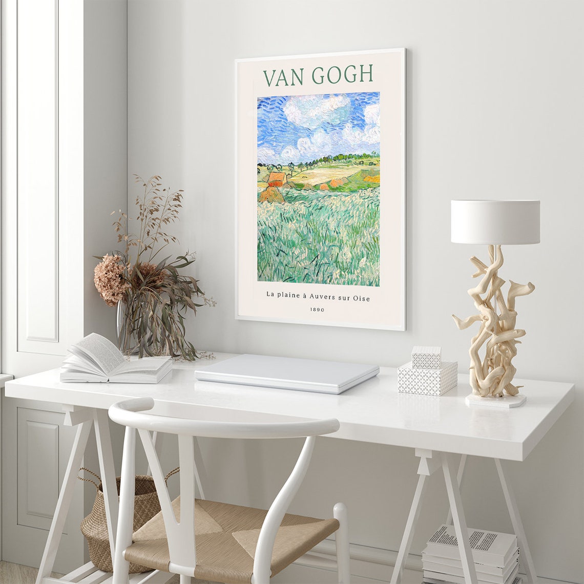 Van Gogh La Plaine A Auvers Sur Oise 1890 Wheat Field Poster - Image 2
