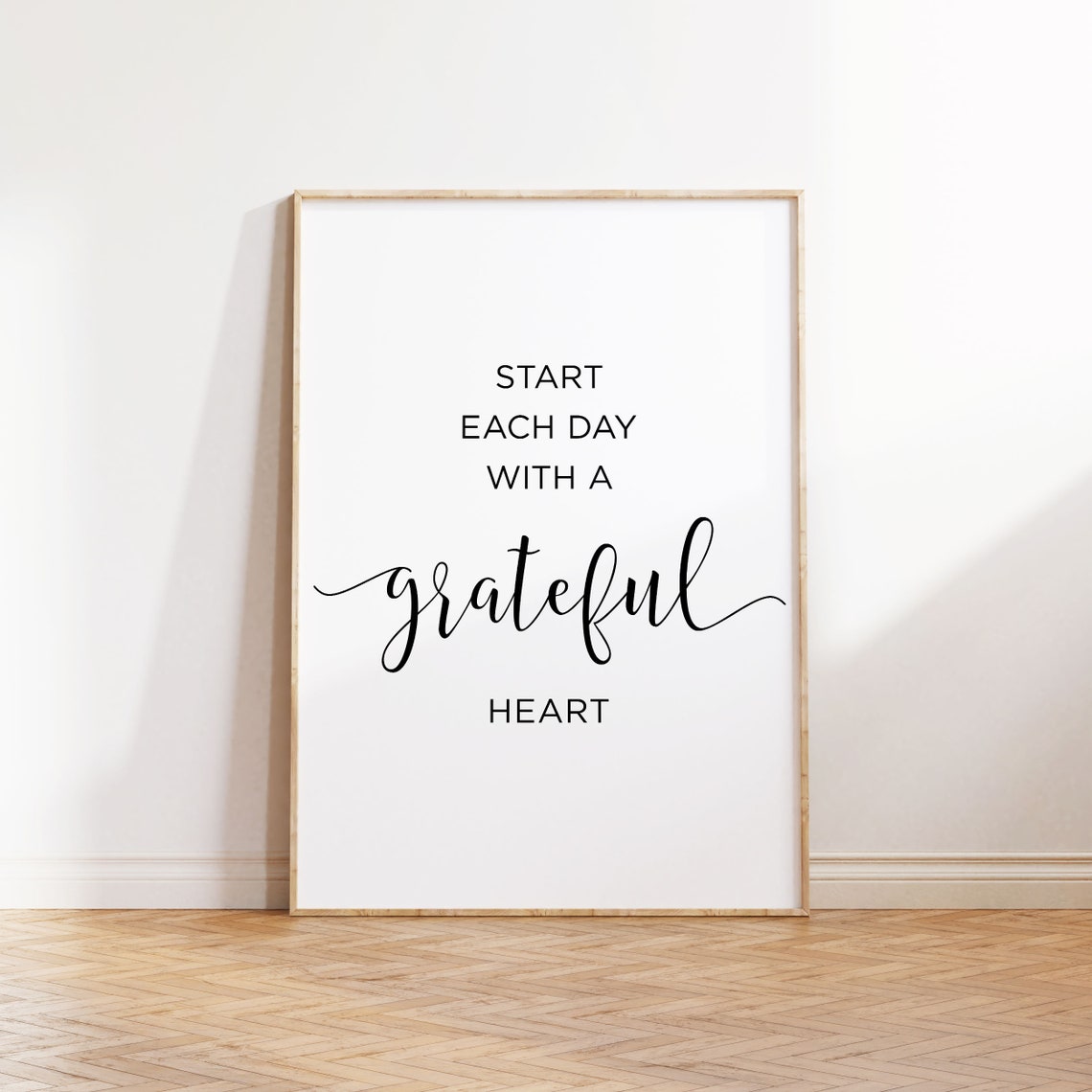 Start Each Day With A Grateful Heart Wall Decor Inspirational Quote Motivational Print Printable Quote Art Inspirational Poster - Image 3