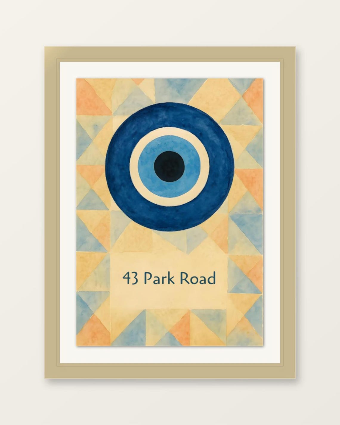Evil Eye Nazar House Number 43 Park Road Custom Address Art Poster