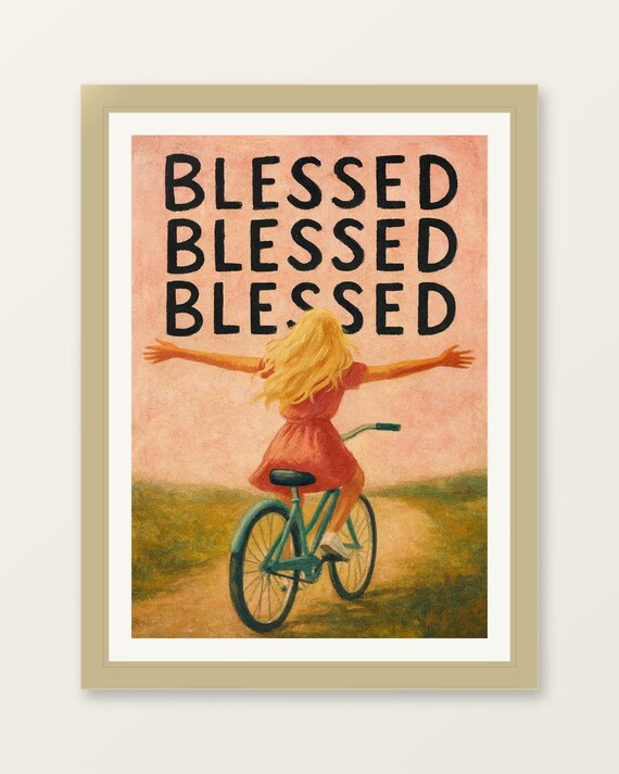 Motivational Blessed Wall Art Positive Quote Print