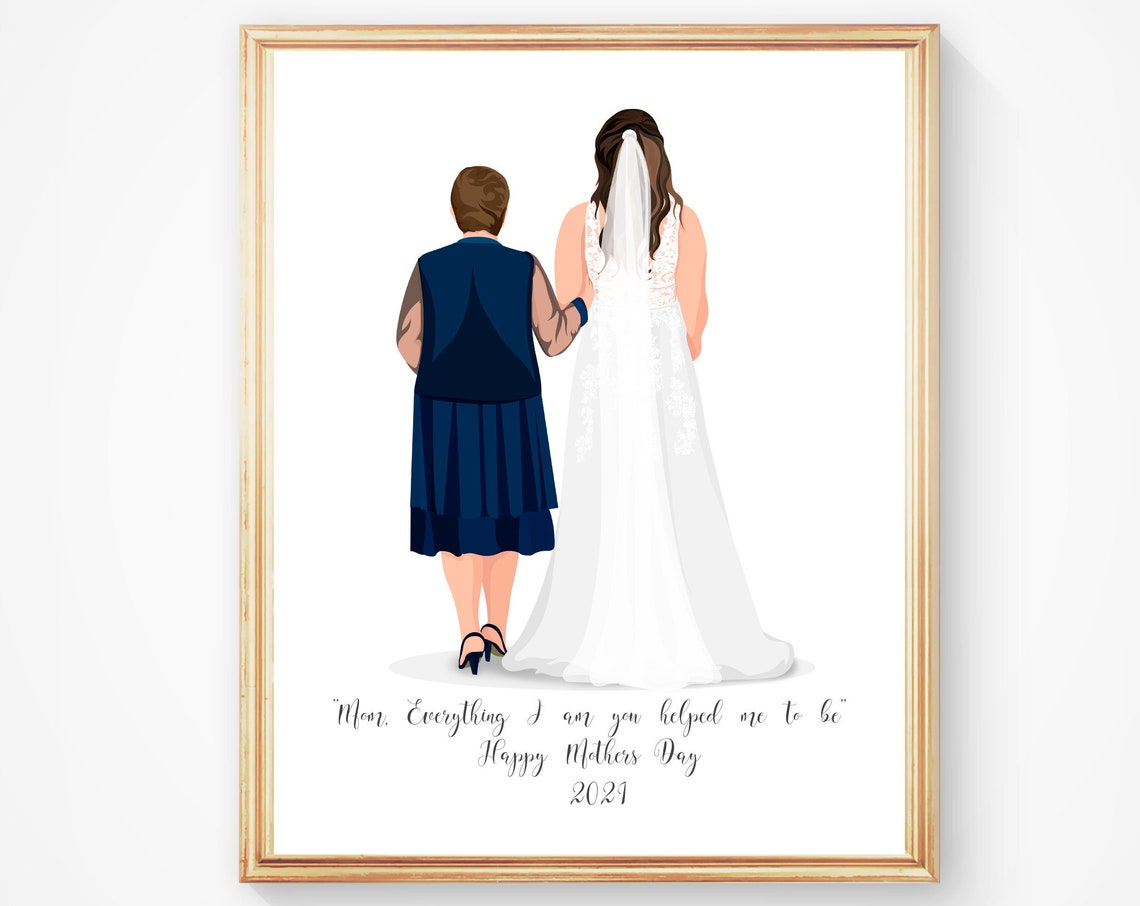 Custom Bride Walking With Grandmother Portrait Established May 2021 Poster - Image 5