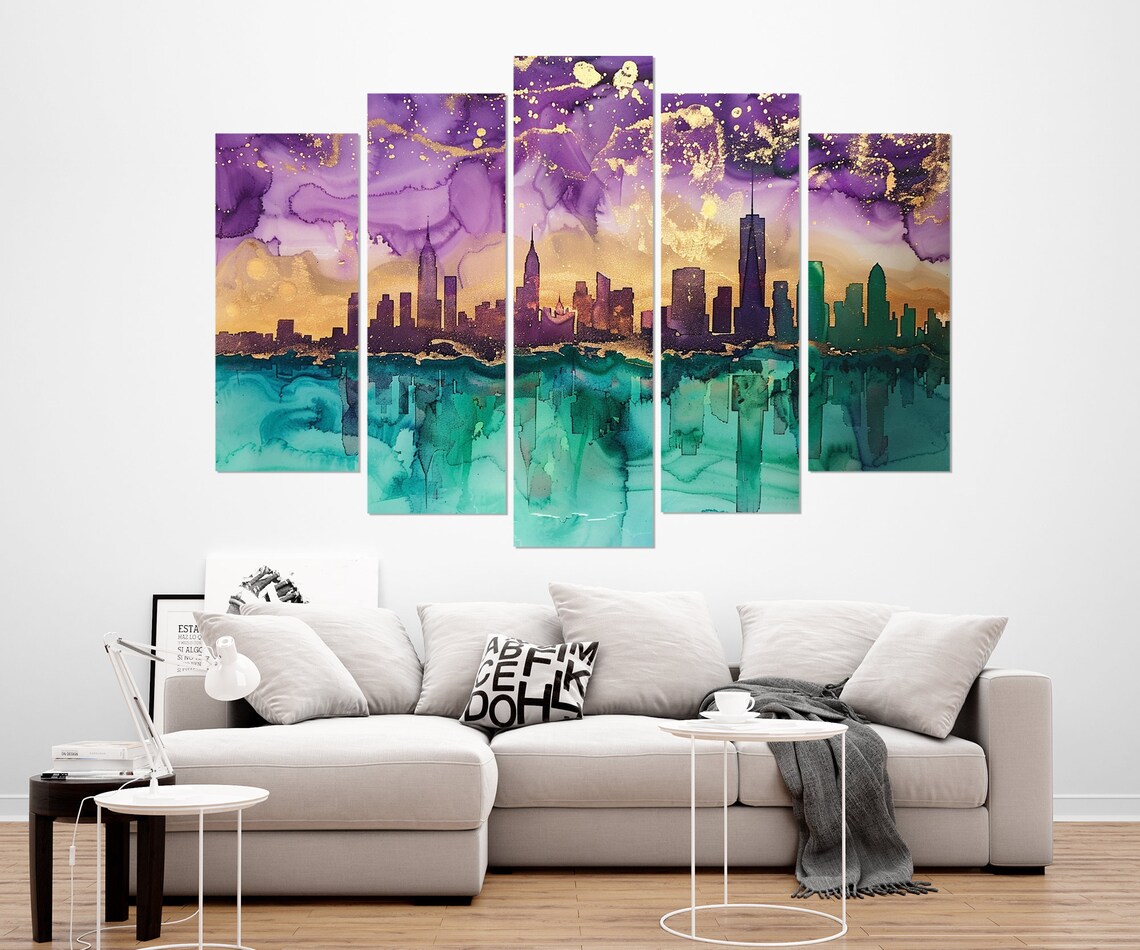 New York Skyline Watercolor Art Print, Manhattan - Image 3