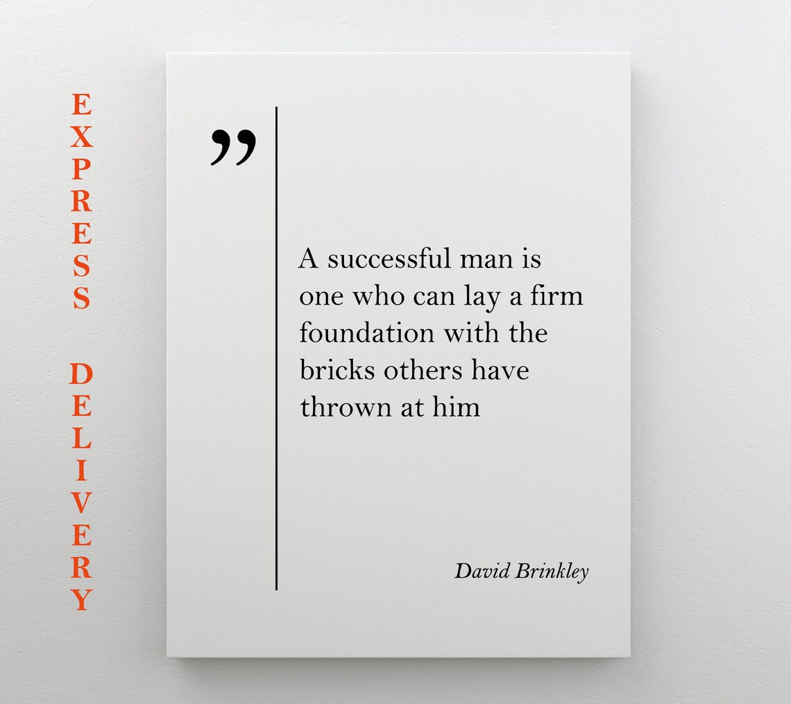 David Brinkley Successful Man Quote Minimalist Typography Poster - Image 4