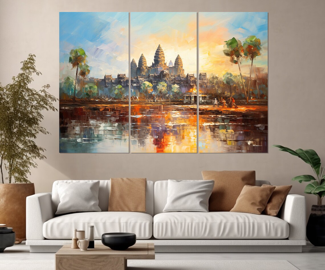 Ancient Khmer Temple Painting, Angkor Wat Travel Poster - Image 4