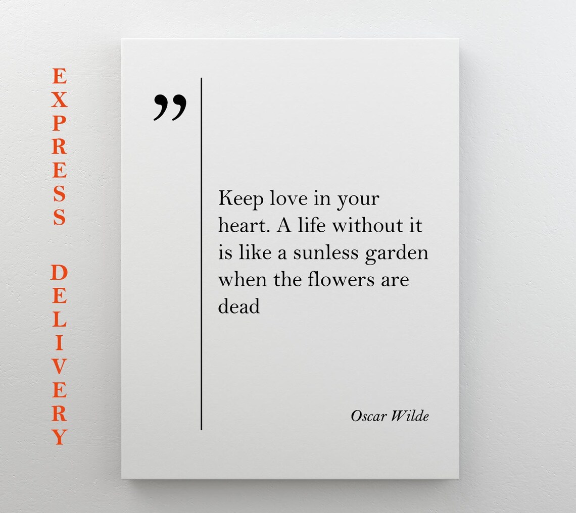 Oscar Wilde Keep Love In Your Heart Quote Minimalist Print Art