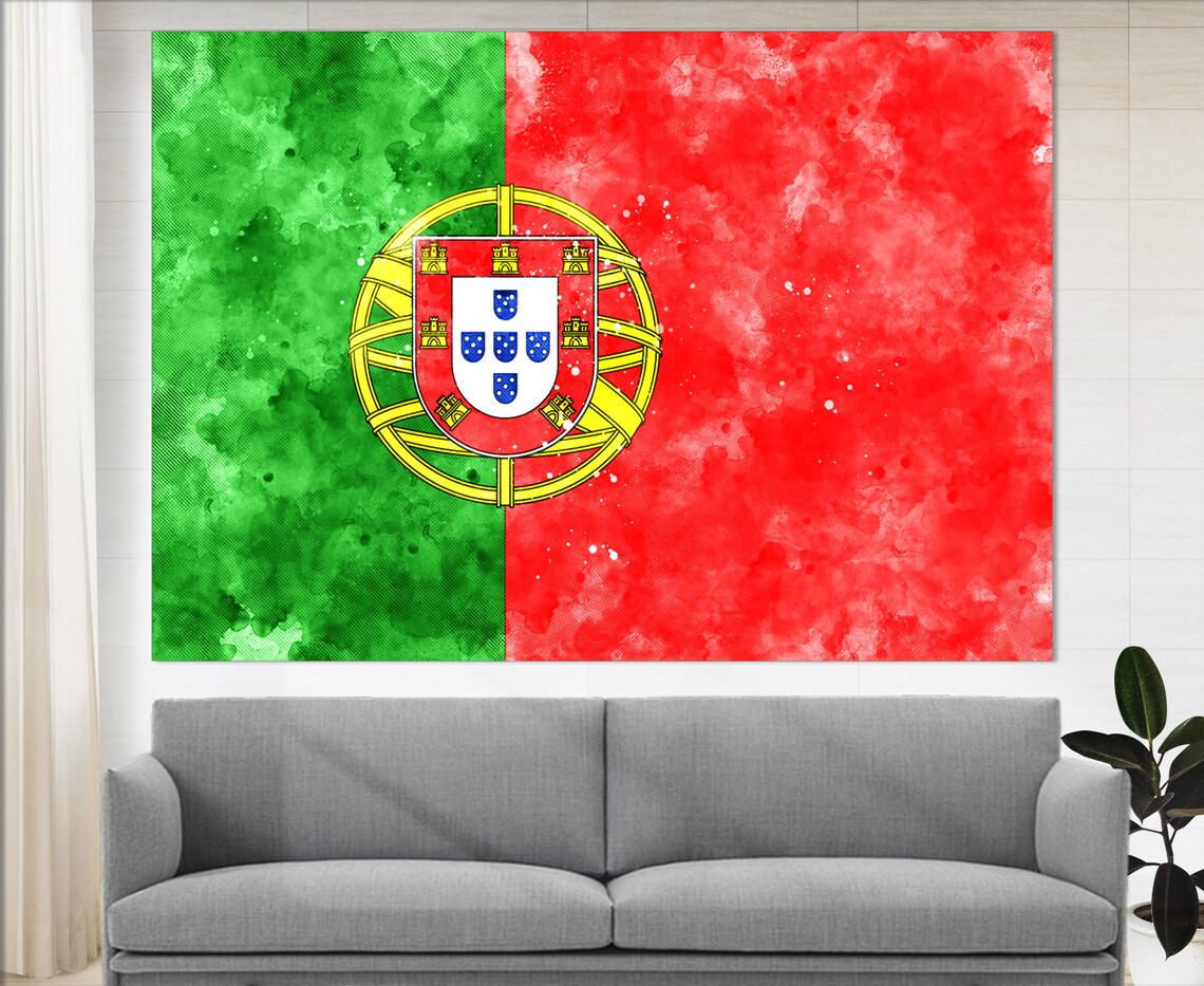 Portugal Flag Print Portugal Wall Art Flag Of Portugal Print Framed And Ready To Hang