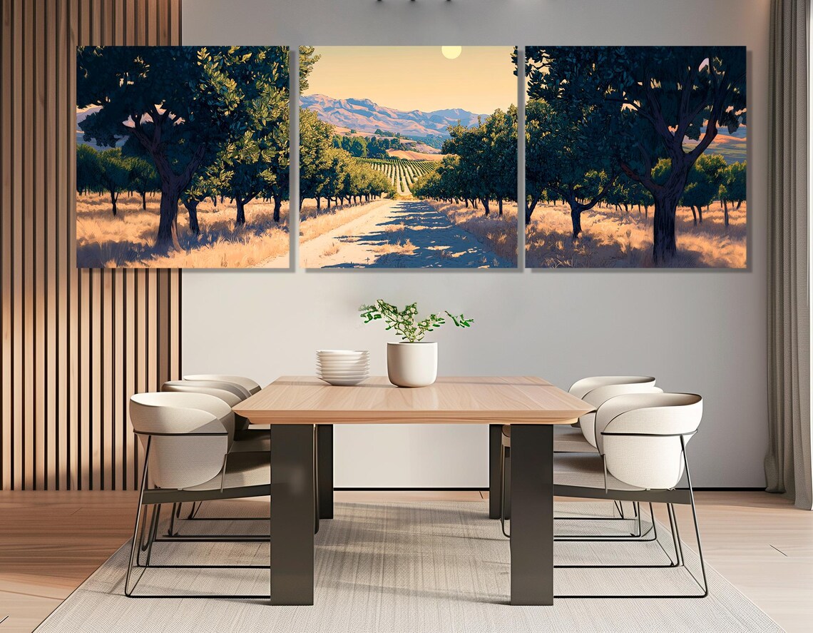 Sunlit Olive Grove in California, Landscape Art Print - Image 4