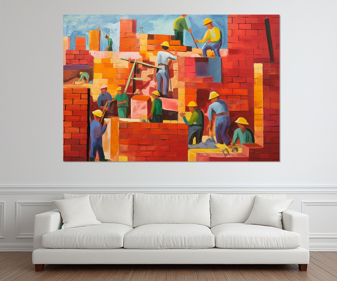 Abstract Construction Wall Art, Architect Gift