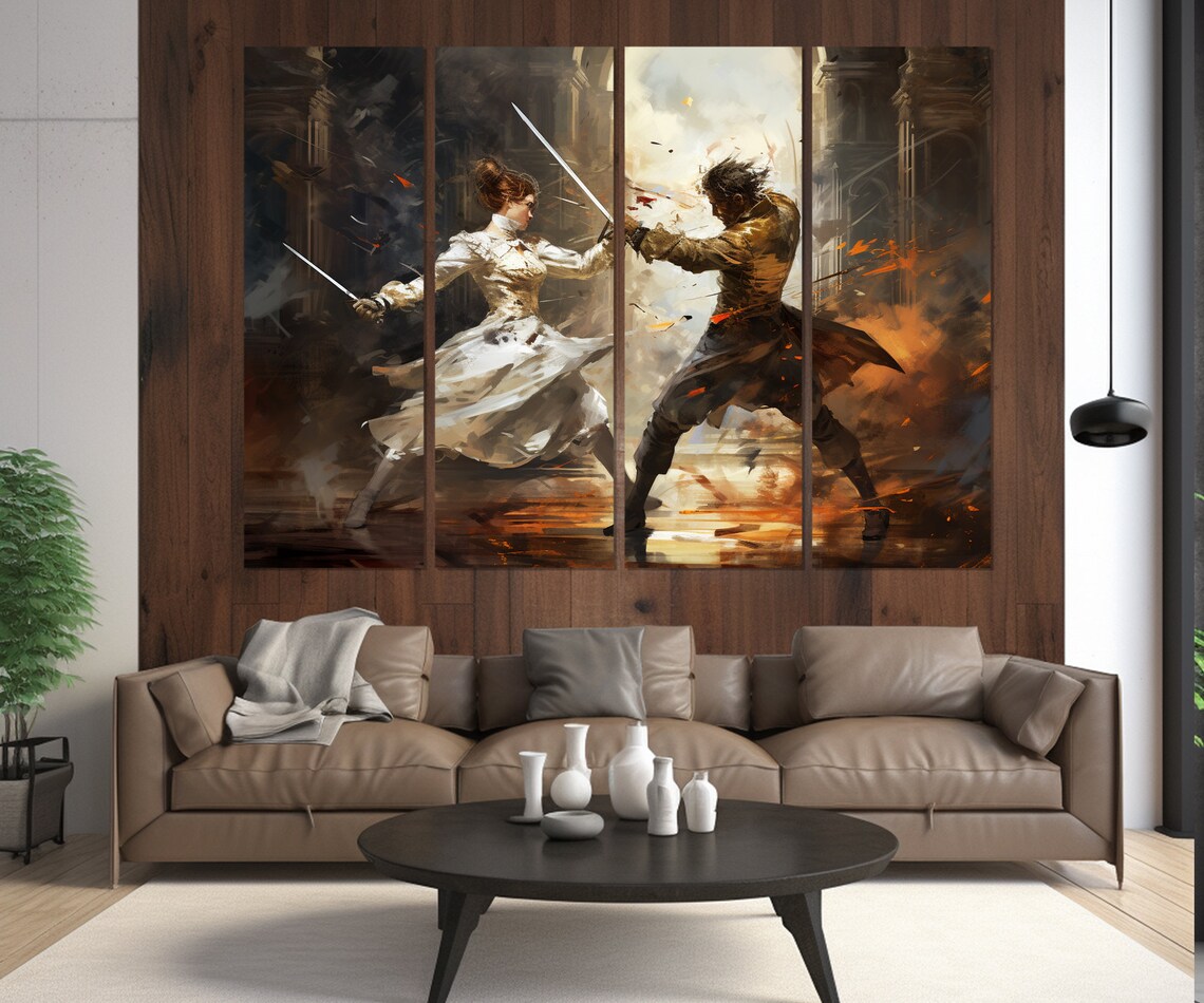 Vintage Fencing Abstract Art Print for Fencer Decor - Image 2