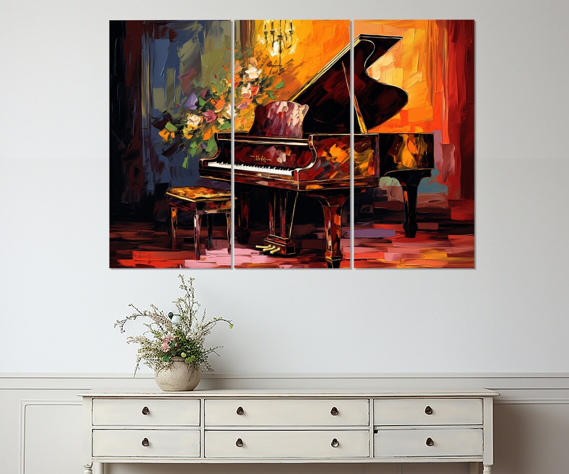 Grand Piano Abstract Art Print, Piano Bar Decor - Image 2