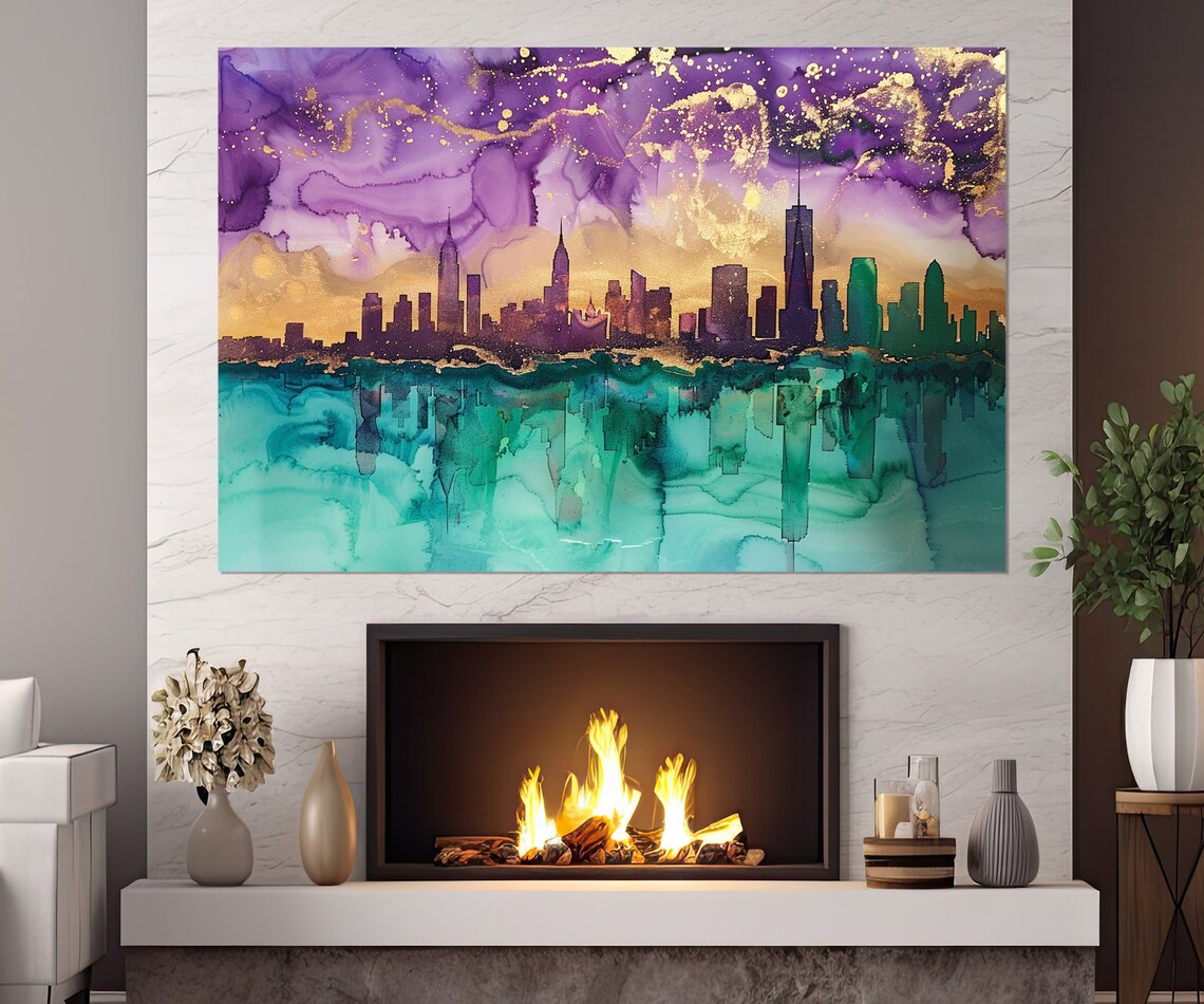 New York Skyline Watercolor Art Print, Manhattan - Image 4
