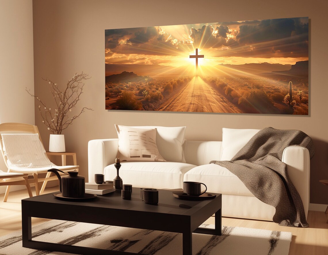 Road To Shining Cross Christian Wall Art Print - Image 2