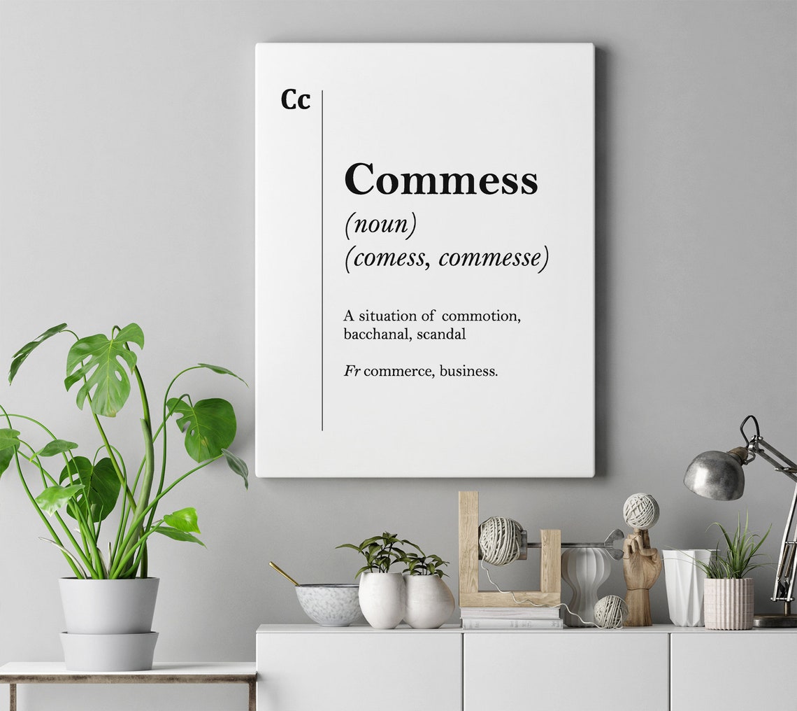 Commess Definition French Dictionary Word Typography Office Wall Art - Image 4
