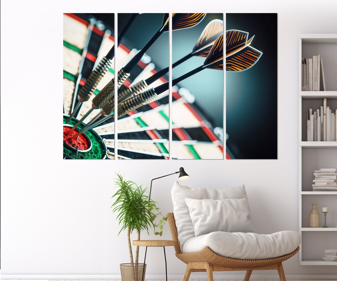 Bullseye Dartboard Darts Close Up Macro Shot Game Room Wall Art Poster - Image 2