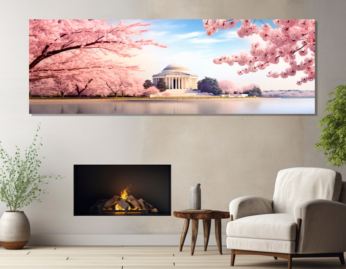 Washington DC Jefferson Memorial Cherry Blossom Spring View Poster